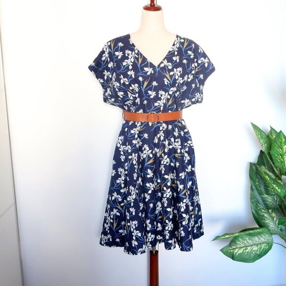 Floral Blue Midi Dress - Picture 2 of 16